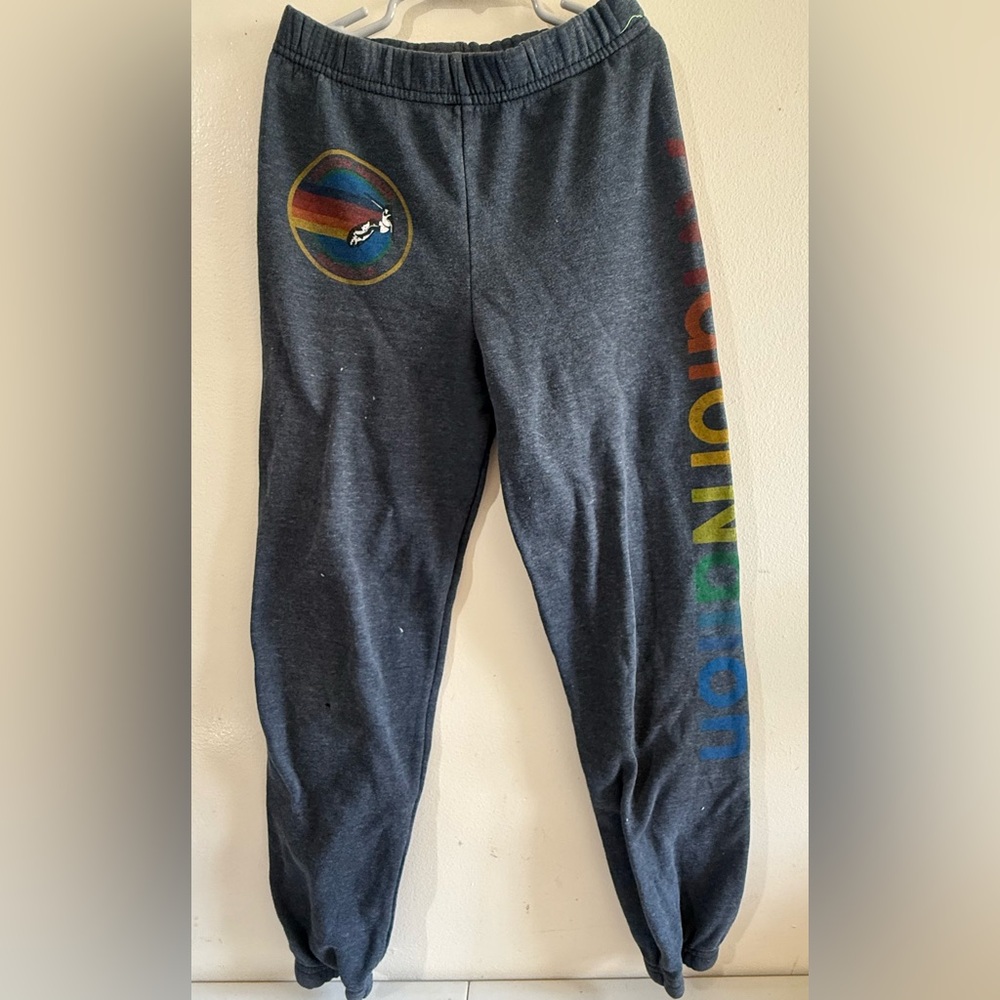 Avia Dark Gray Sweatpants with Rainbow Graphics